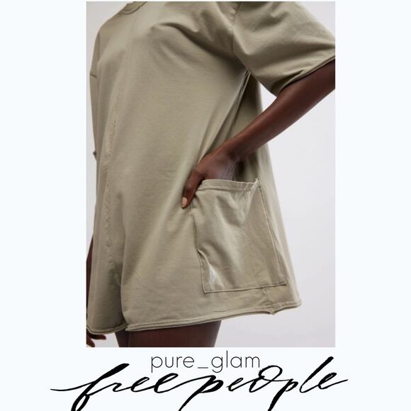 Free People tee romper green - Picture 2 of 5